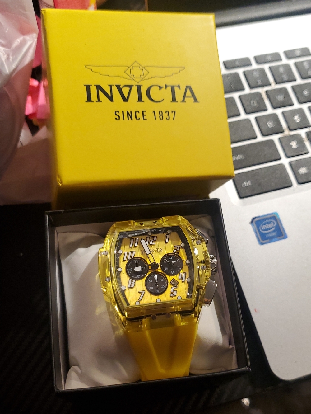 Invicta Men's Yellow Chronograph Watch